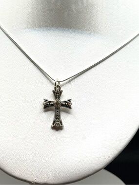 NEW Sterling Silver Cross Pendant Necklace